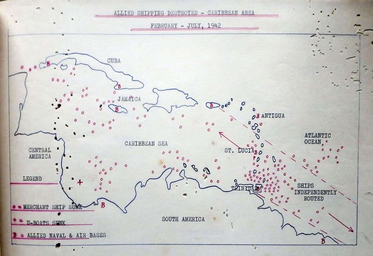 Survivors arriving in Barbados in May 1942 from merchant ships sunk by German U-Boats