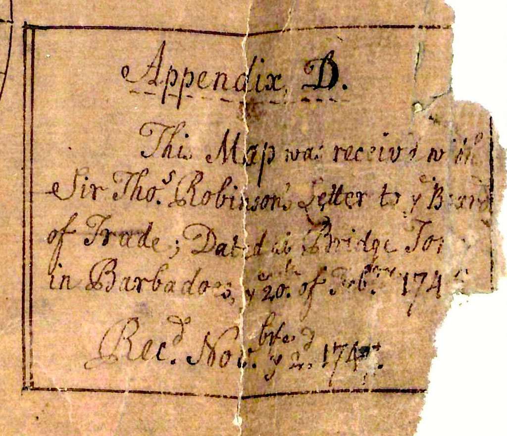 1746 John Trail map of the Fortified part of the Island of Barbados