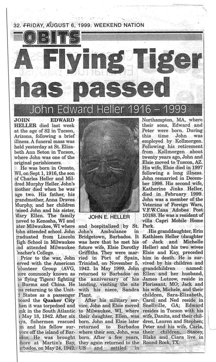 John Eward Heller 1916 -1999 Obituary