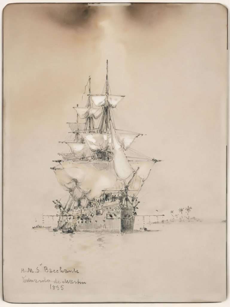 HMS Bacchante dated 1895