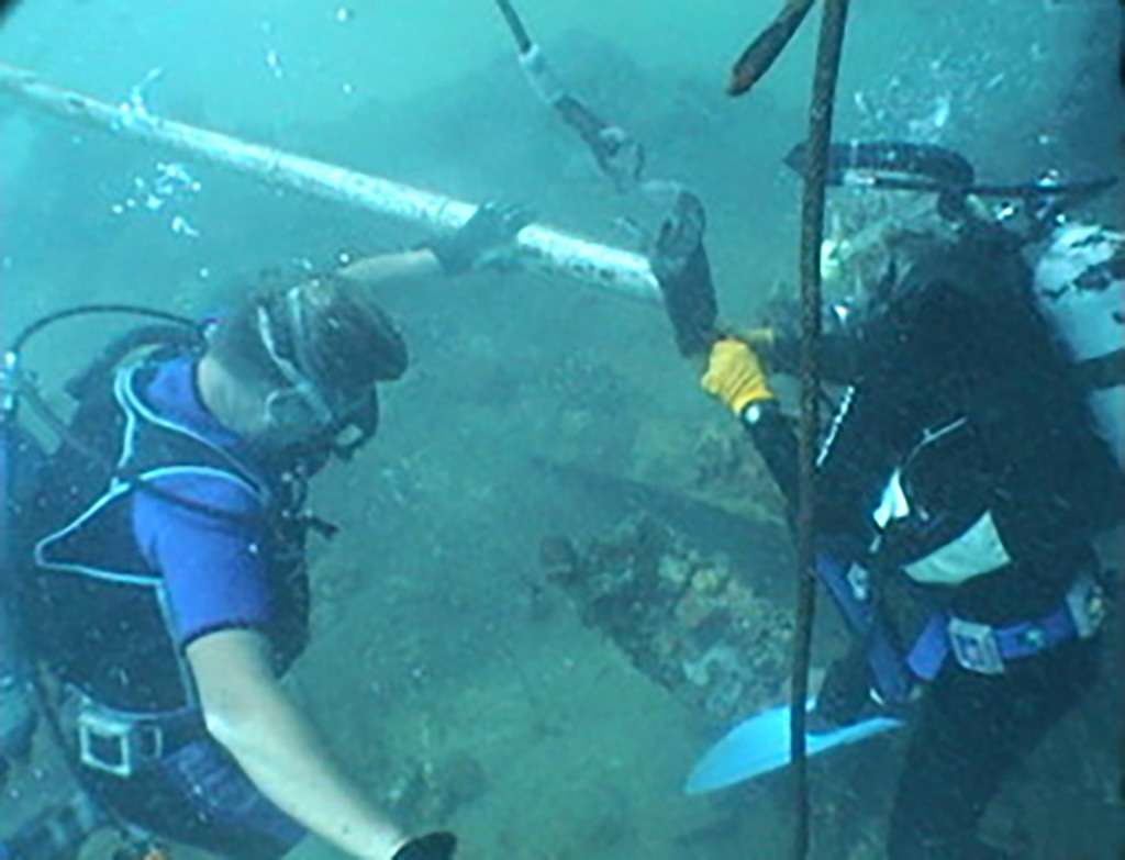 Moving the riveted steel bulkhead from the Cornwallis