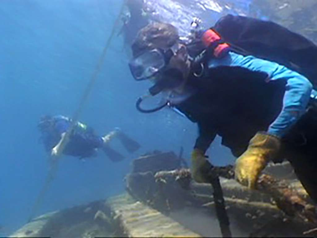 Moving the riveted steel bulkhead from the Cornwallis
