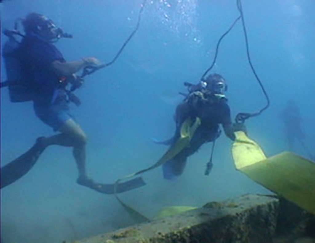 Moving the riveted steel bulkhead from the Cornwallis