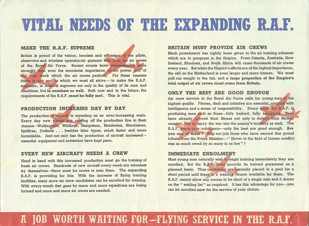 Early World War II RAF recruitment poster