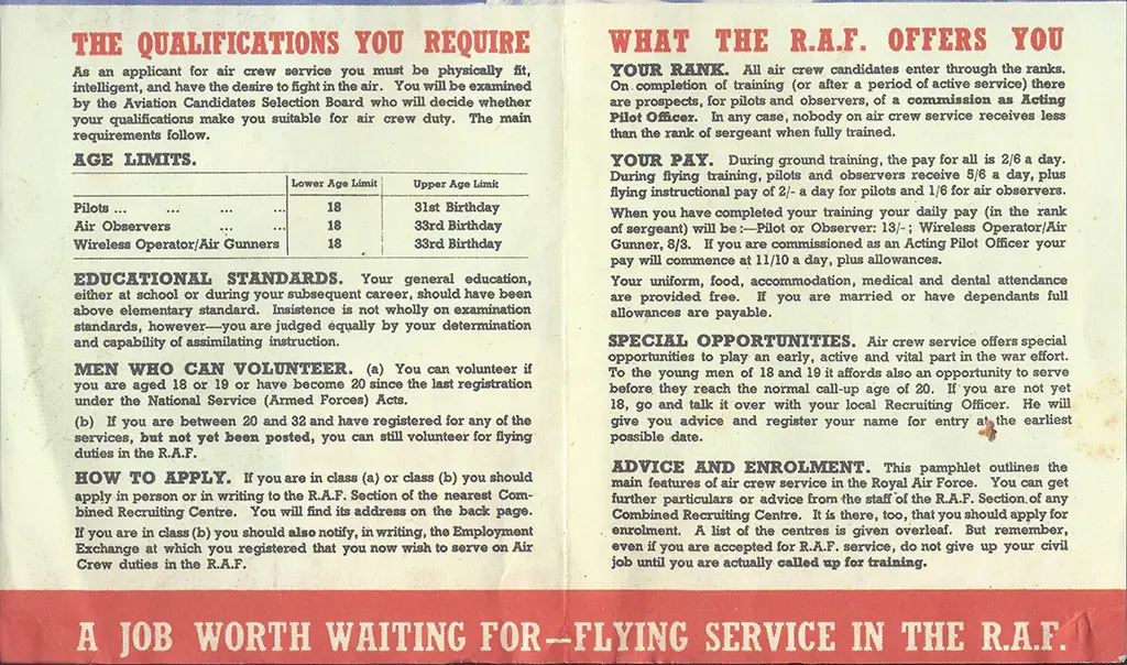 Early World War II RAF recruitment poster