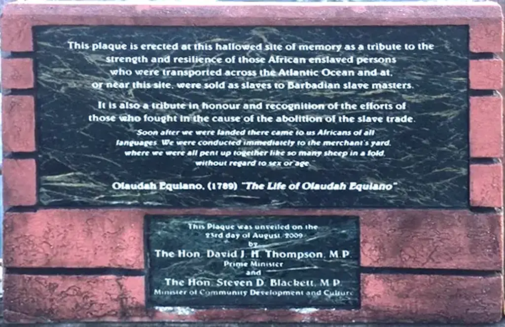 Olaudah Equiano memorial boardwalk on Wharf Road Bridgetown