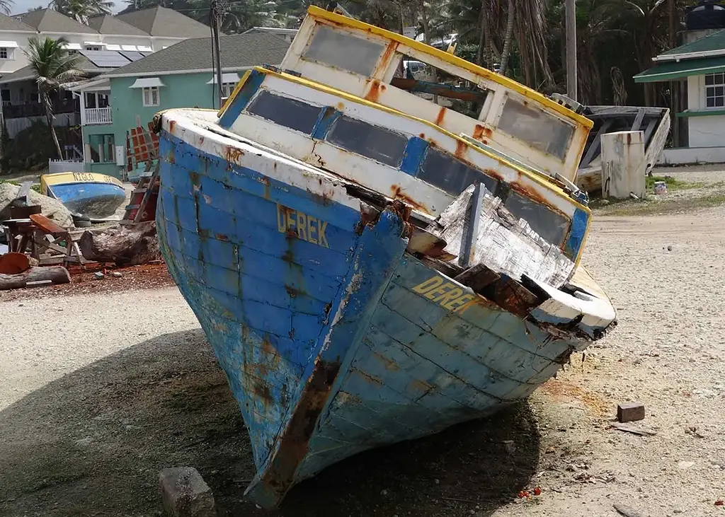 Bajan fishing boat Derek 01 - Tent Bay, St Joseph, Barbados