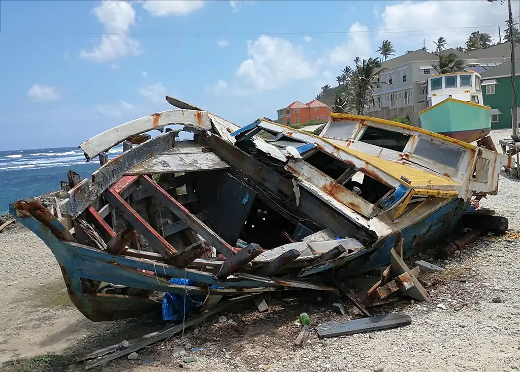 Bajan fishing boat Derek 01 - Tent Bay, St Joseph, Barbados
