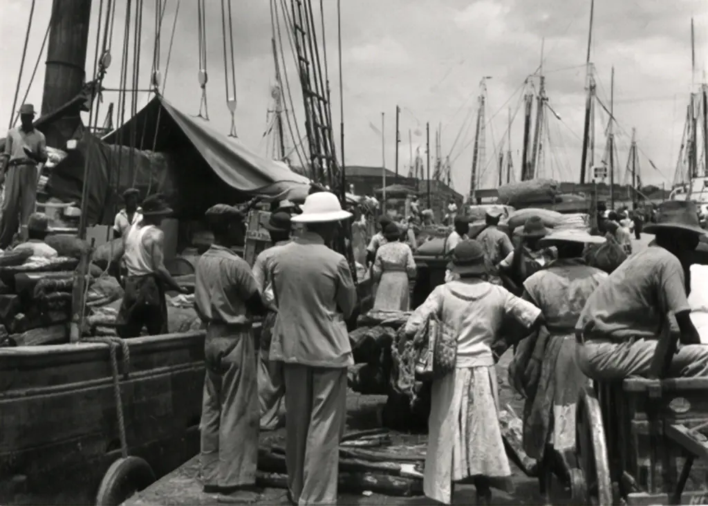 Loading a schooner in the Careenage Bridgetown Barbados