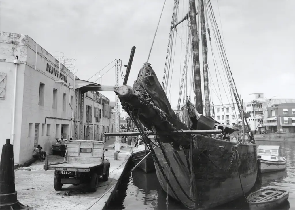 The harbour at Bridgetown, Barbados