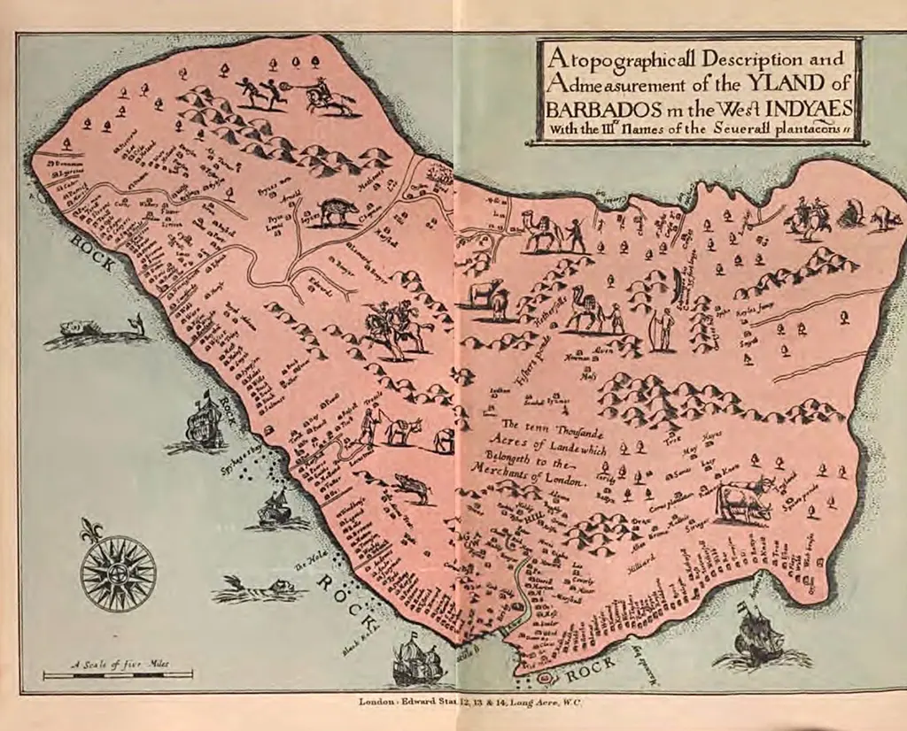 LIGON (RICHARD) 1657 Barbados map