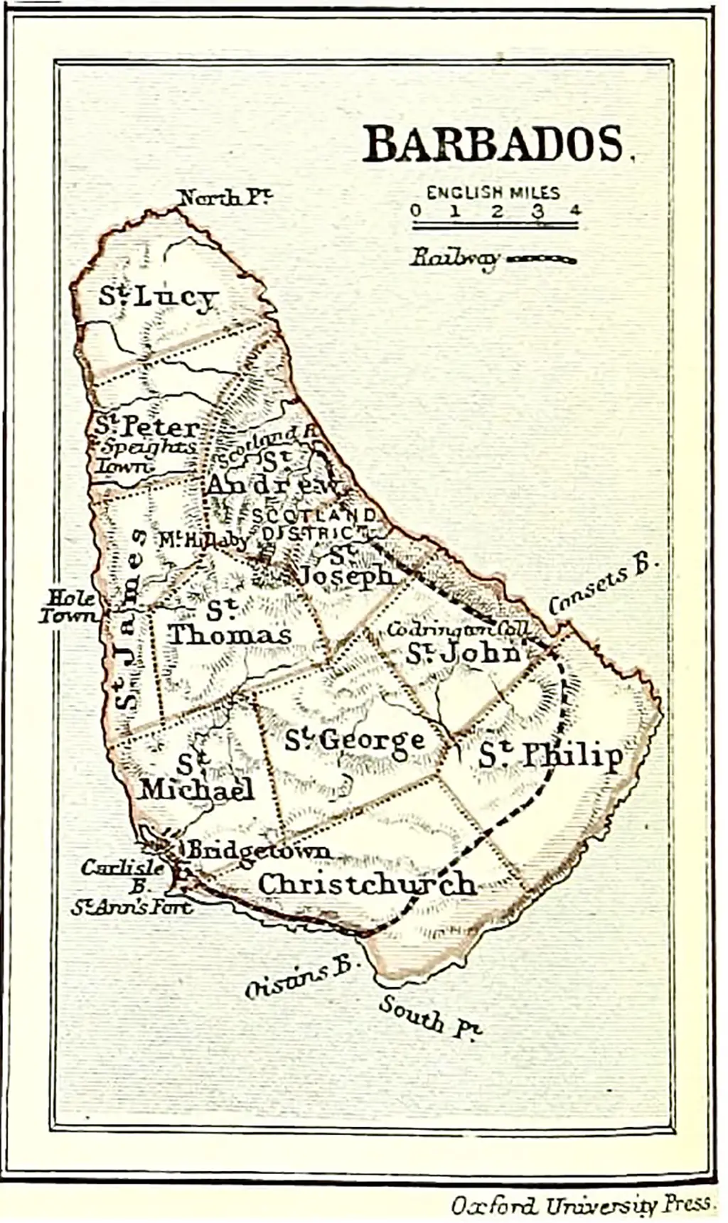 Barbados Railway Map - 1890