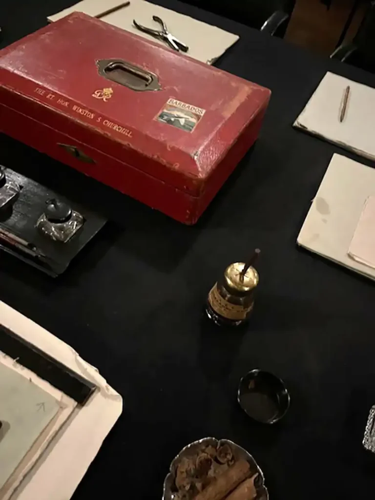 Sir Winston Churchill's briefcase that is on display at the The Cabinet War Rooms Whitehall.