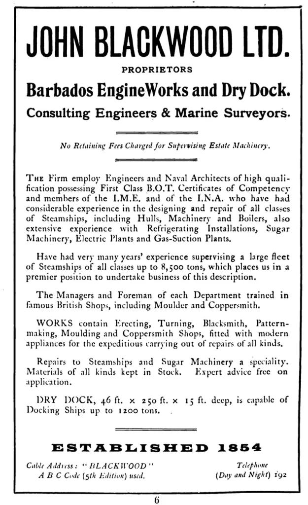 John Blackwood Ltd - 1915 advertisement