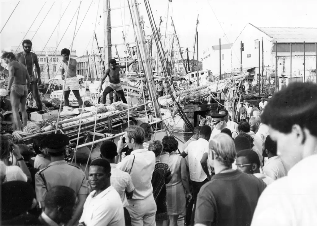 Ra II arrival in Barbados Careenage 12th July 1970