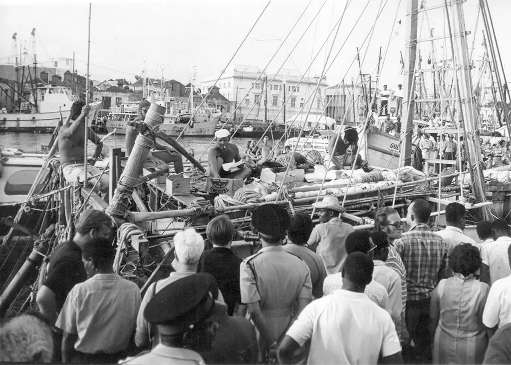 Ra II arrival in Barbados Careenage 12th July 1970
