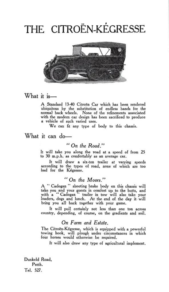 Citroën-Kégresse advertisement