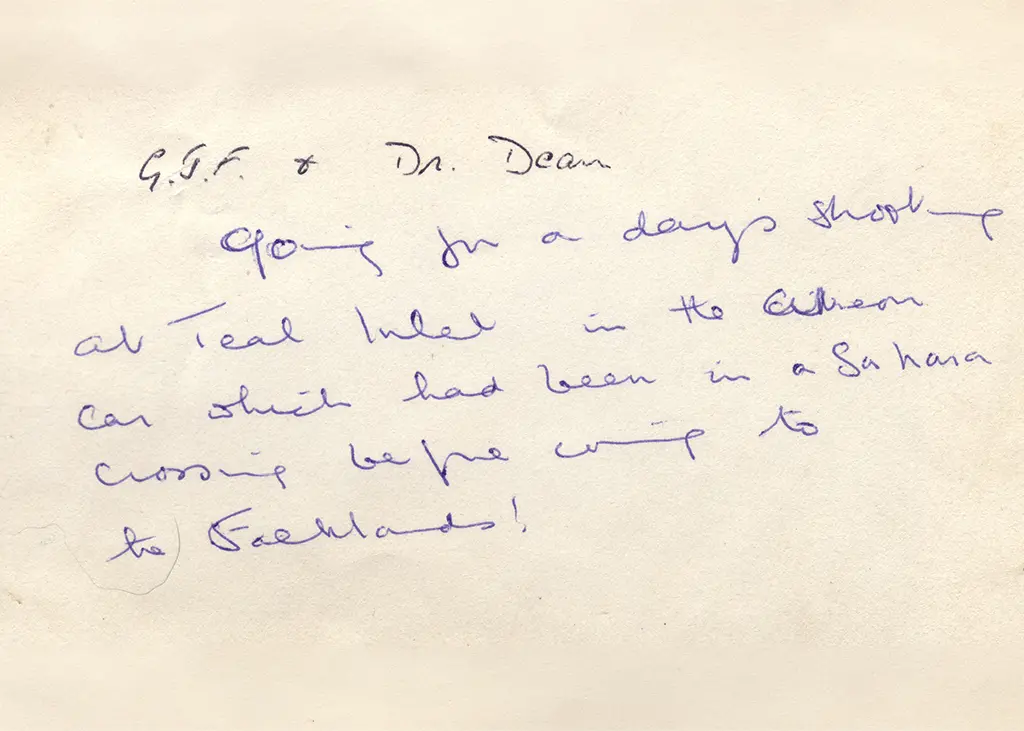 GJF and Dr. Deane Teal Inlet, Falkland Islands