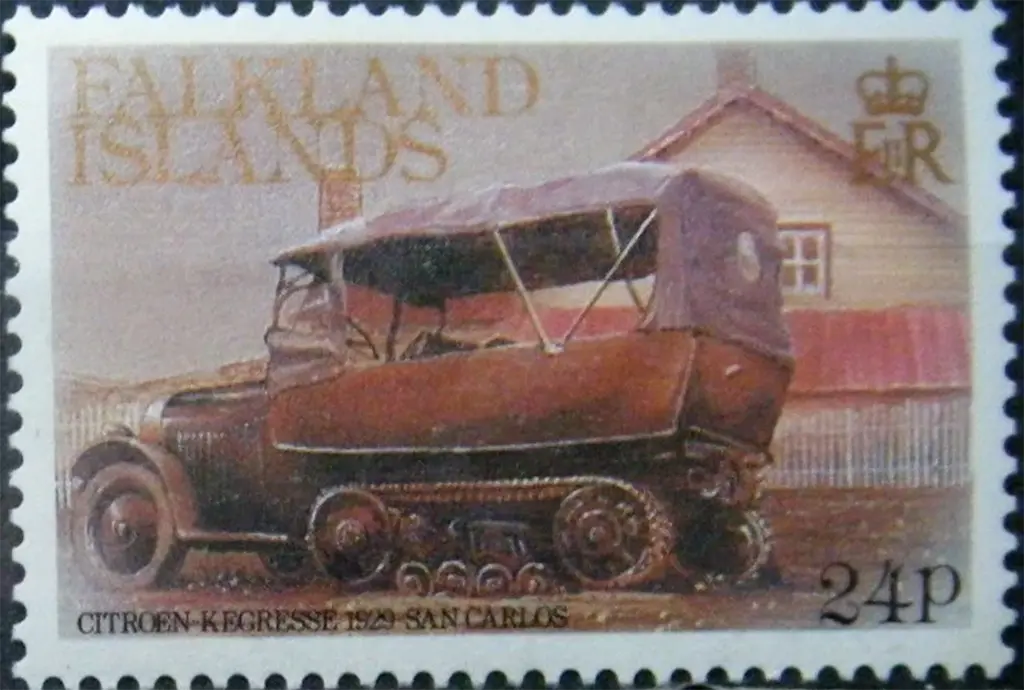 Citroën Kégresse - Falkland Islands 24p Stamp issued 1988